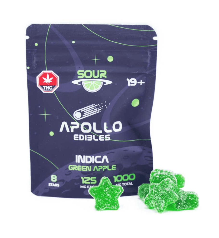 Apollo Edibles - Sour Green Apple 1000mg THC Indica